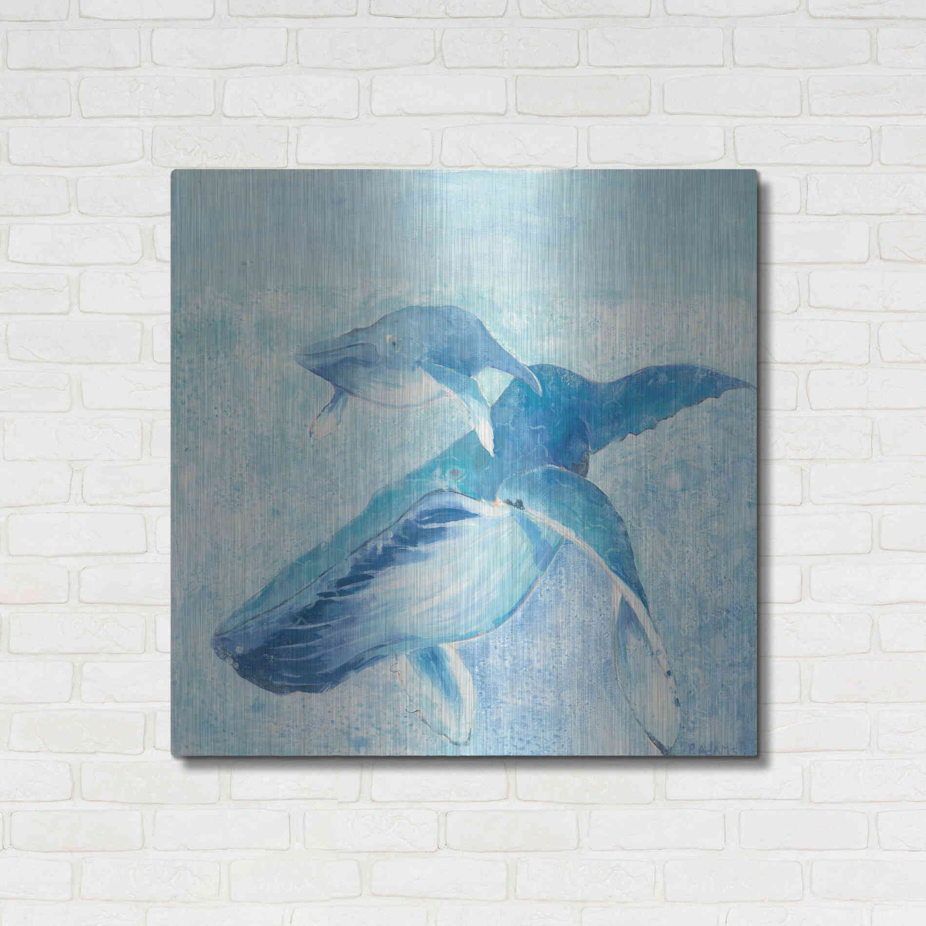 Luxe Metal Art 'Blue Mama' by Phyllis Adams, Metal Wall Art,36x36
