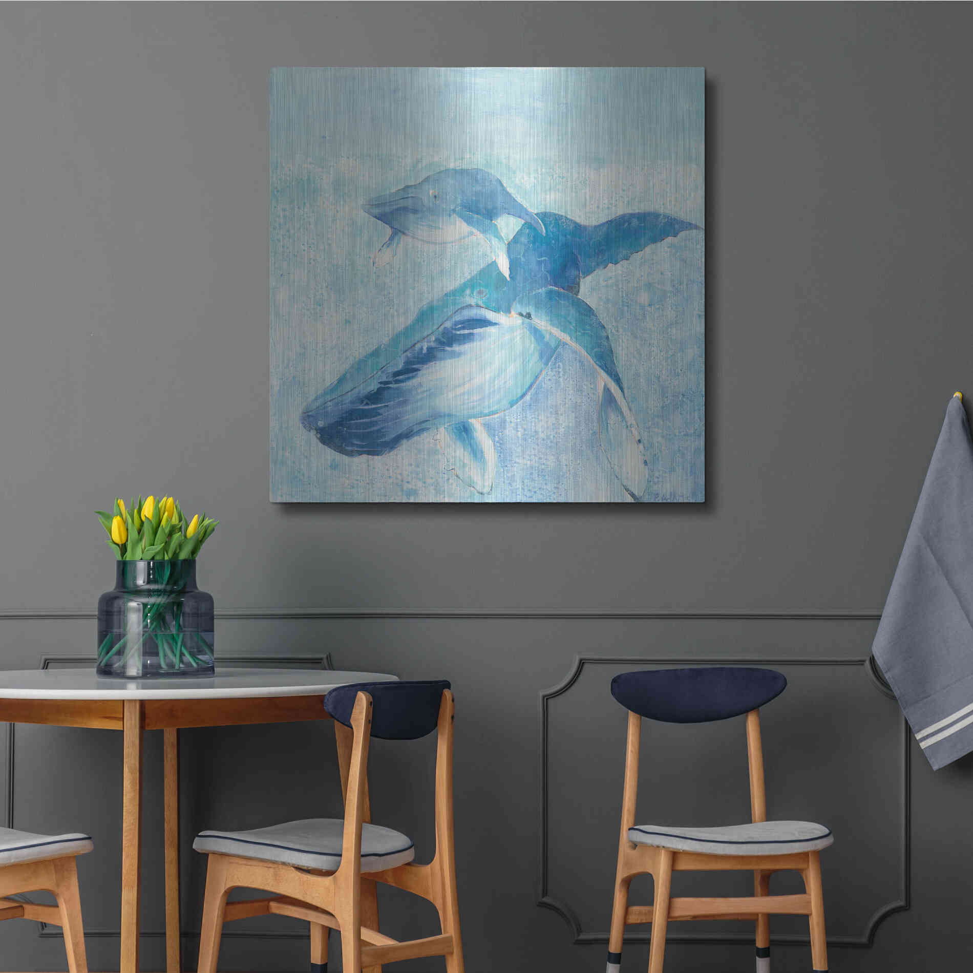 Luxe Metal Art 'Blue Mama' by Phyllis Adams, Metal Wall Art,36x36