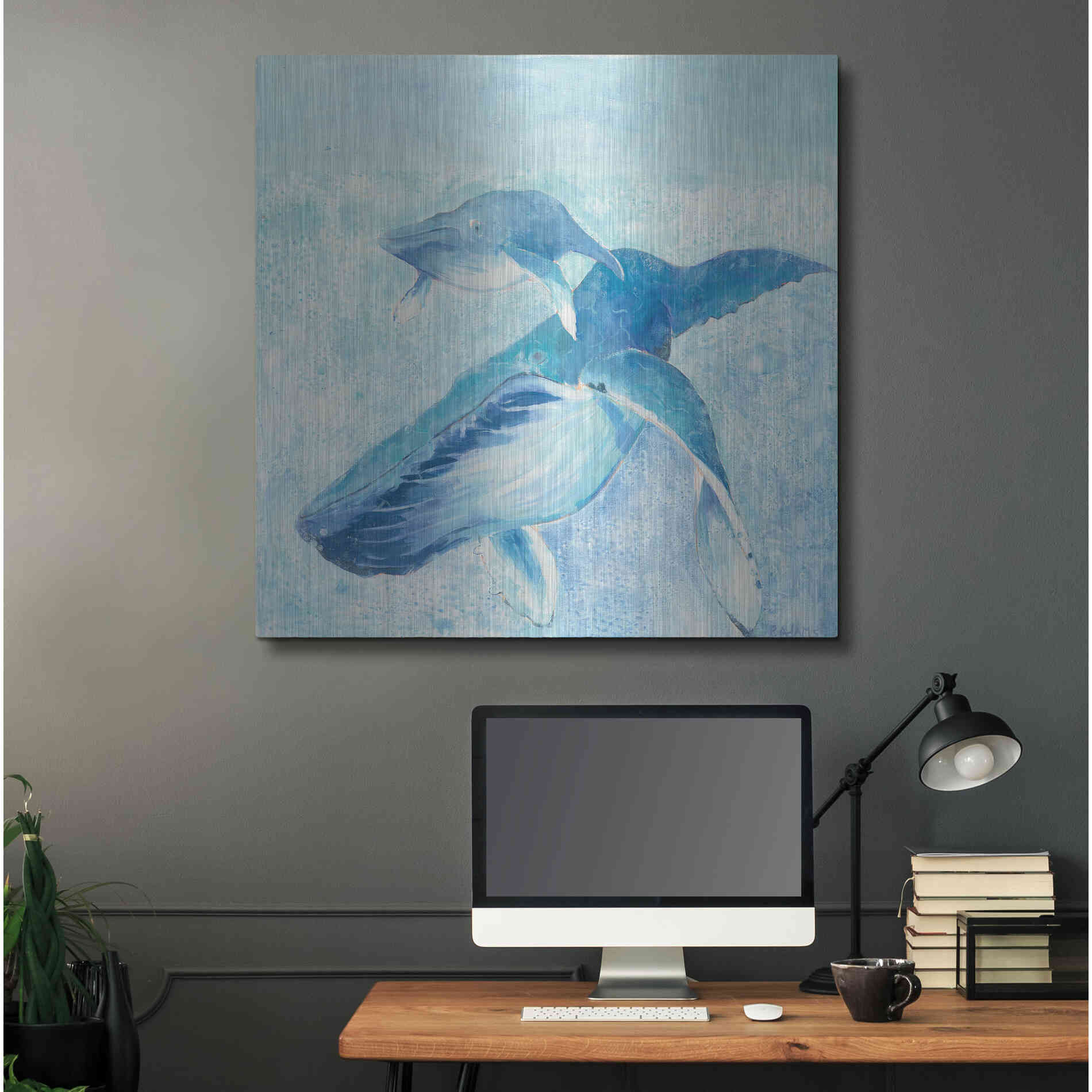 Luxe Metal Art 'Blue Mama' by Phyllis Adams, Metal Wall Art,36x36