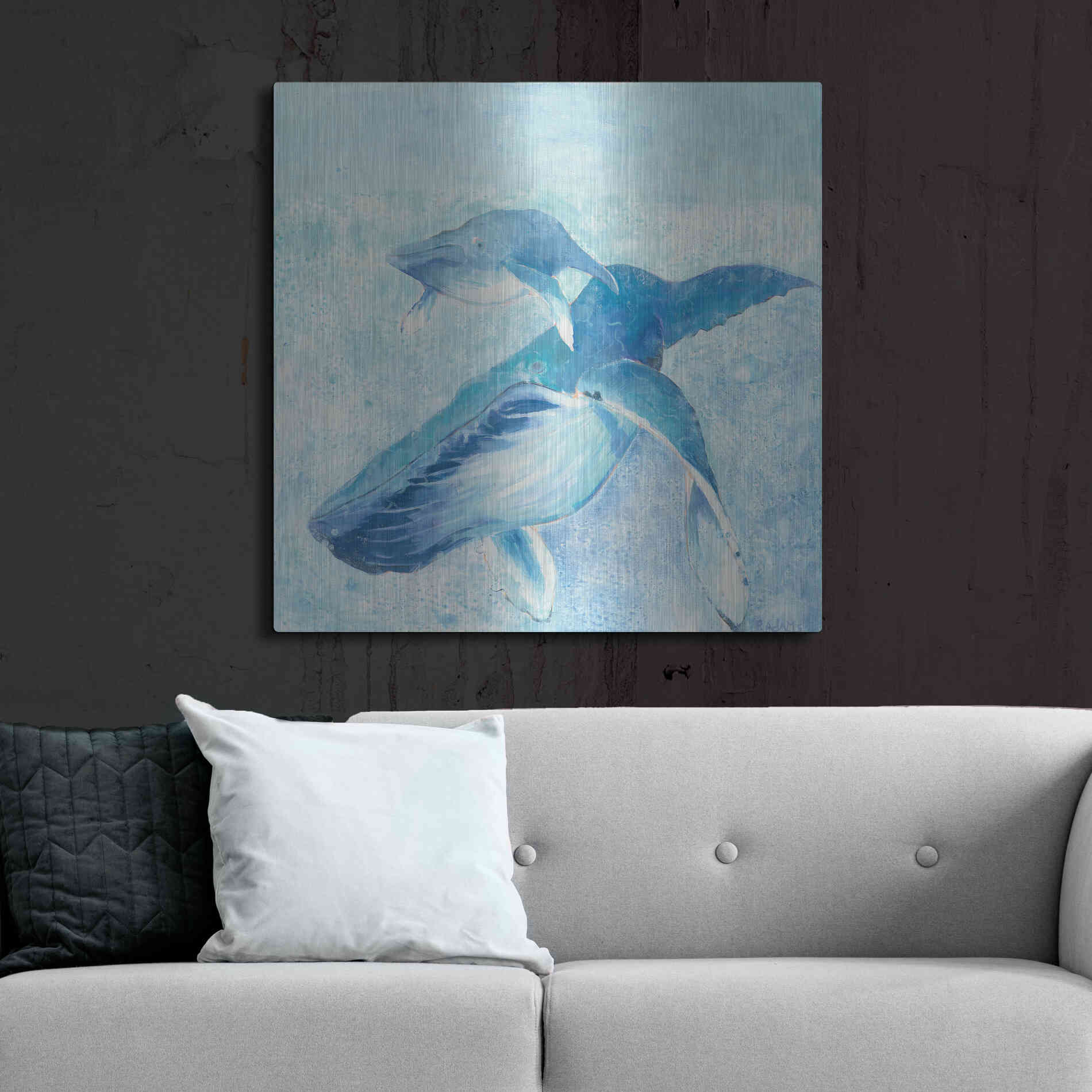 Luxe Metal Art 'Blue Mama' by Phyllis Adams, Metal Wall Art,36x36