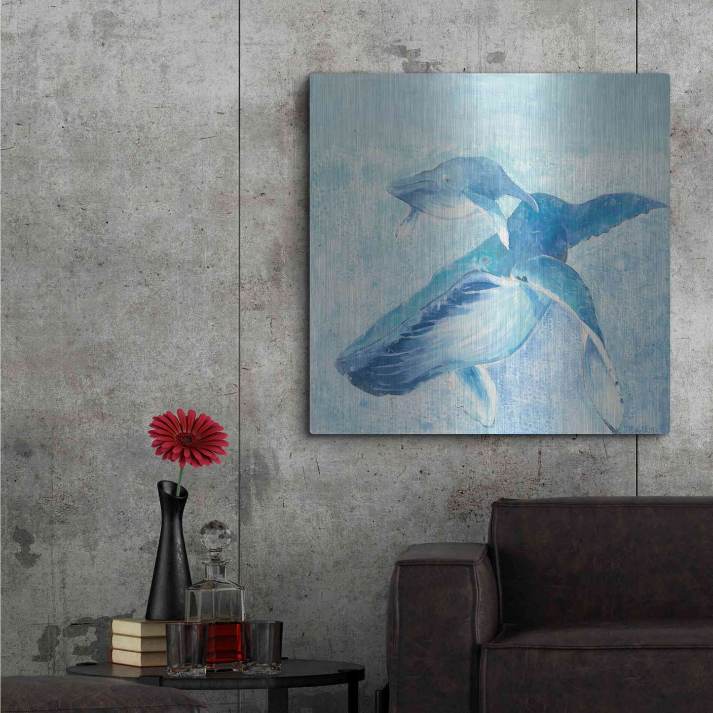 Luxe Metal Art 'Blue Mama' by Phyllis Adams, Metal Wall Art,36x36