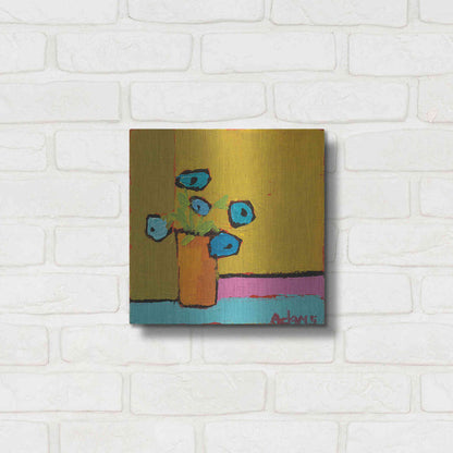 Luxe Metal Art 'Orange Vase' by Phyllis Adams, Metal Wall Art,12x12