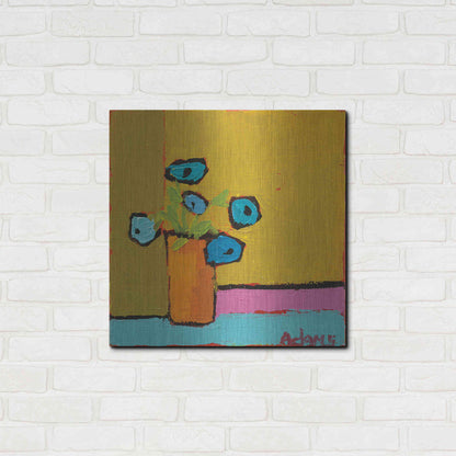 Luxe Metal Art 'Orange Vase' by Phyllis Adams, Metal Wall Art,24x24