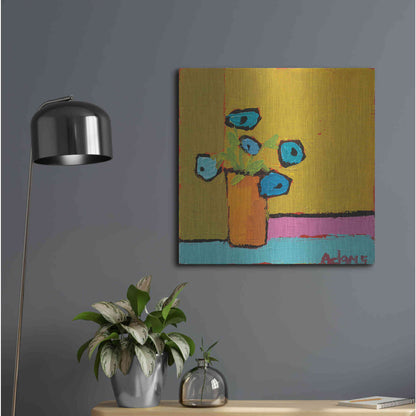 Luxe Metal Art 'Orange Vase' by Phyllis Adams, Metal Wall Art,24x24