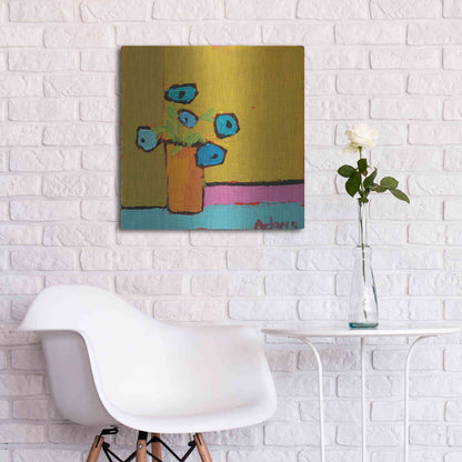 Luxe Metal Art 'Orange Vase' by Phyllis Adams, Metal Wall Art,24x24
