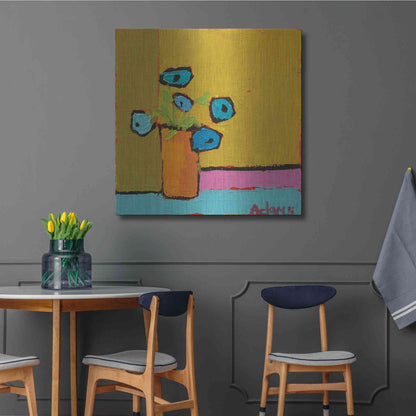 Luxe Metal Art 'Orange Vase' by Phyllis Adams, Metal Wall Art,36x36