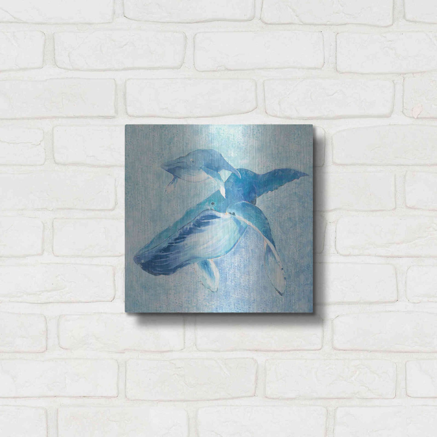 Luxe Metal Art 'Blue Mama v2' by Phyllis Adams, Metal Wall Art,12x12