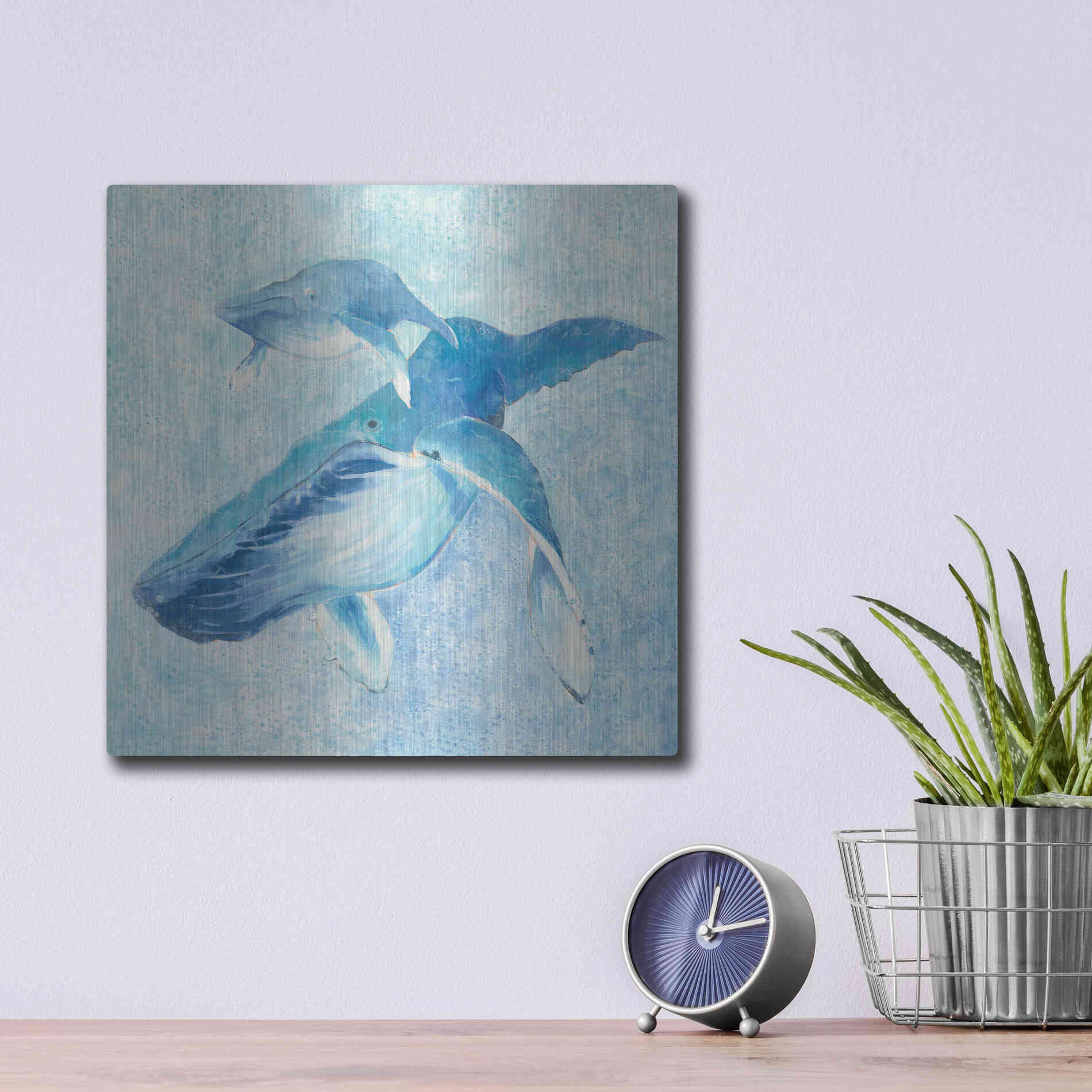 Luxe Metal Art 'Blue Mama v2' by Phyllis Adams, Metal Wall Art,12x12