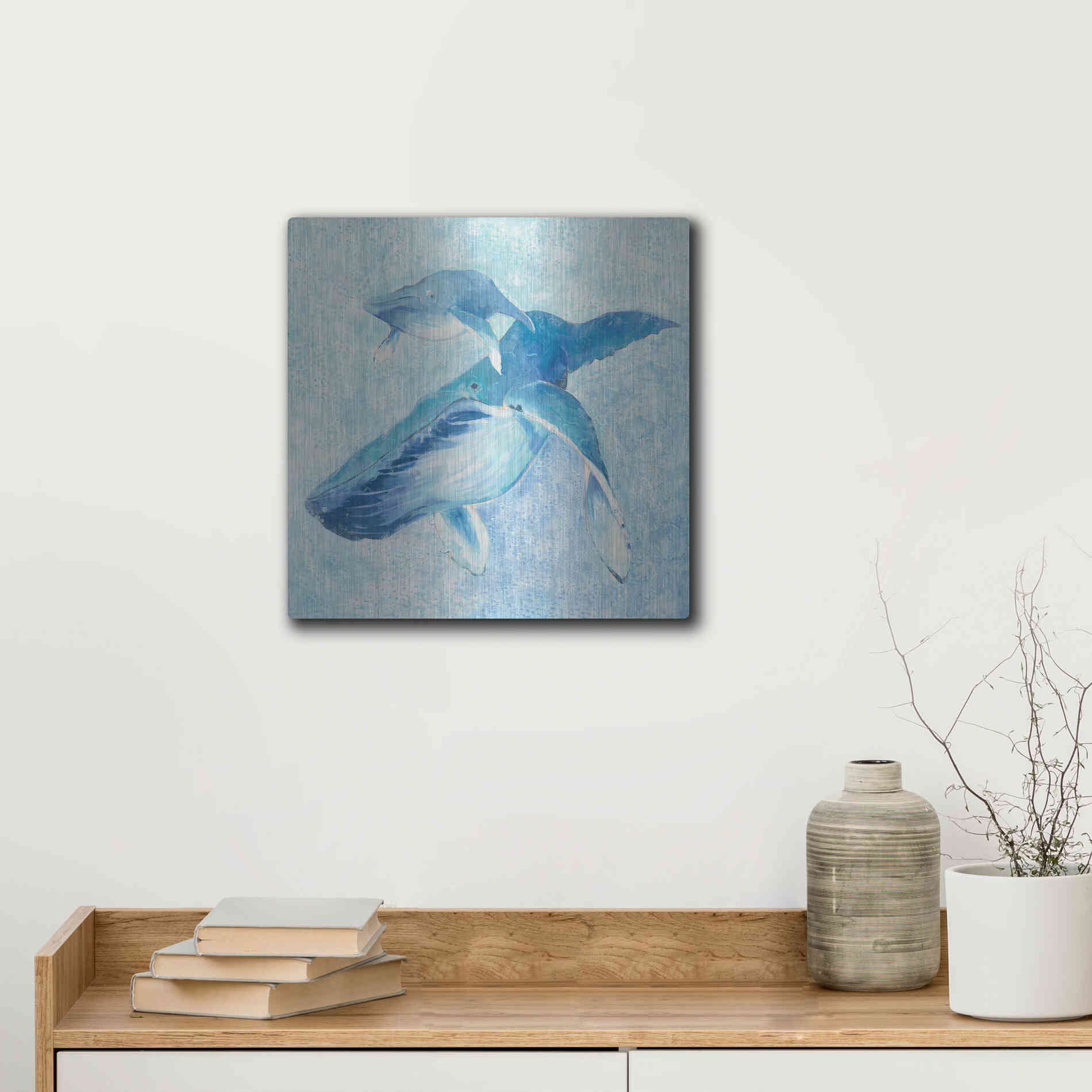 Luxe Metal Art 'Blue Mama v2' by Phyllis Adams, Metal Wall Art,12x12