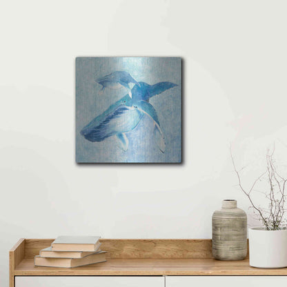 Luxe Metal Art 'Blue Mama v2' by Phyllis Adams, Metal Wall Art,12x12