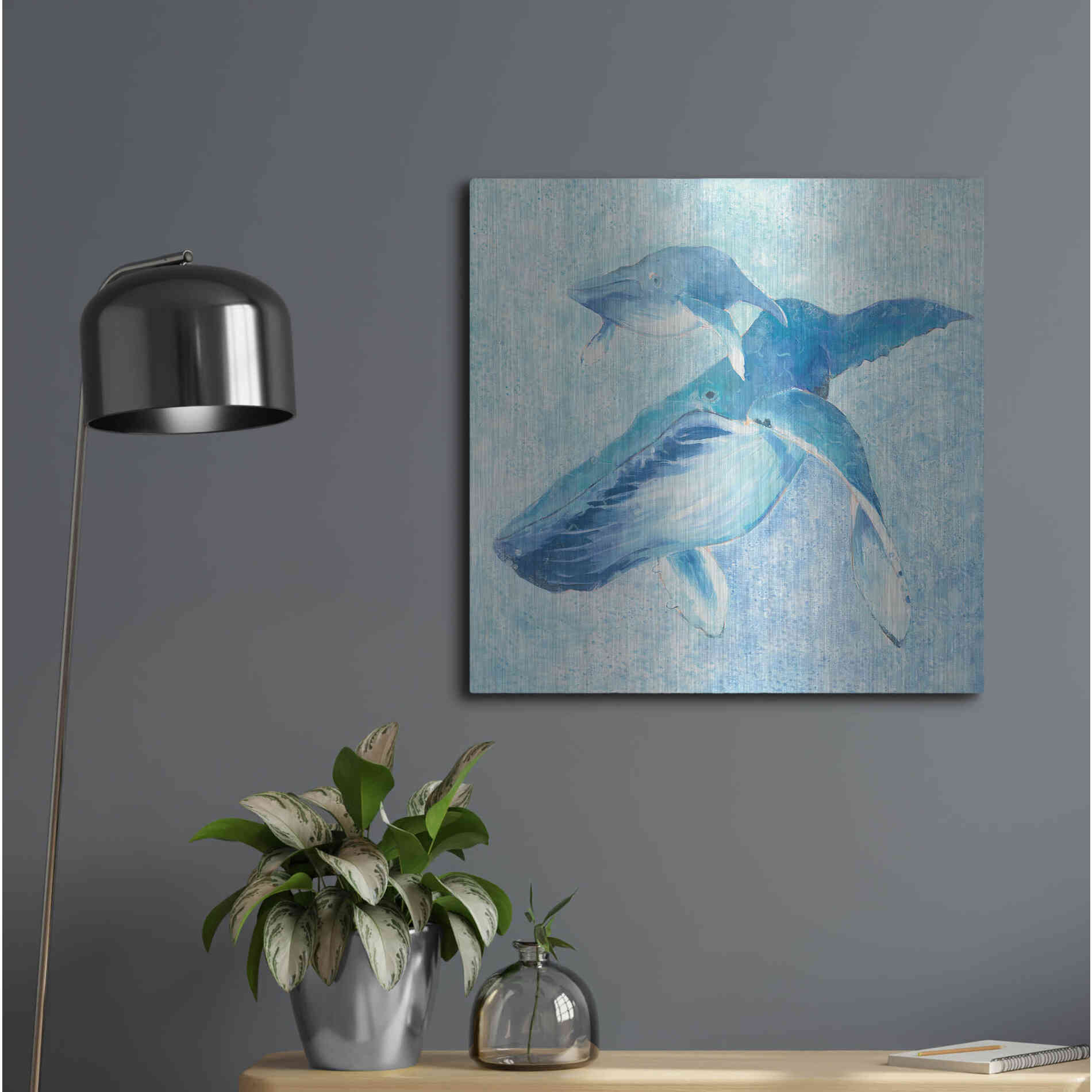 Luxe Metal Art 'Blue Mama v2' by Phyllis Adams, Metal Wall Art,24x24