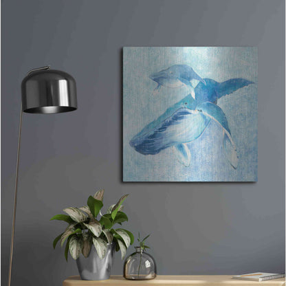 Luxe Metal Art 'Blue Mama v2' by Phyllis Adams, Metal Wall Art,24x24