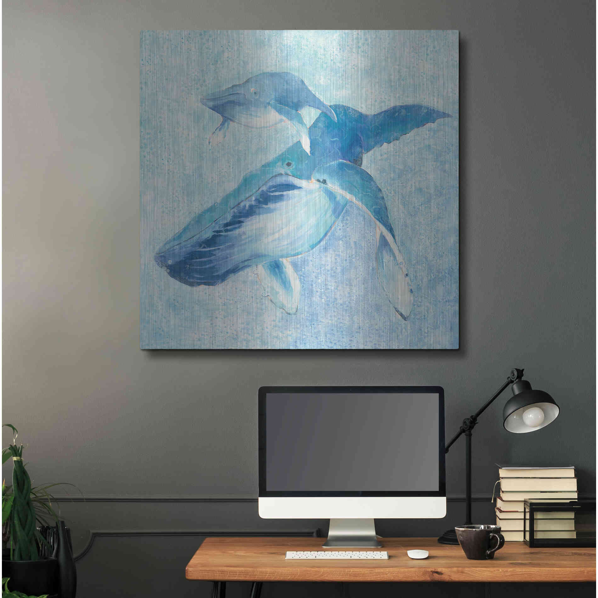 Luxe Metal Art 'Blue Mama v2' by Phyllis Adams, Metal Wall Art,36x36
