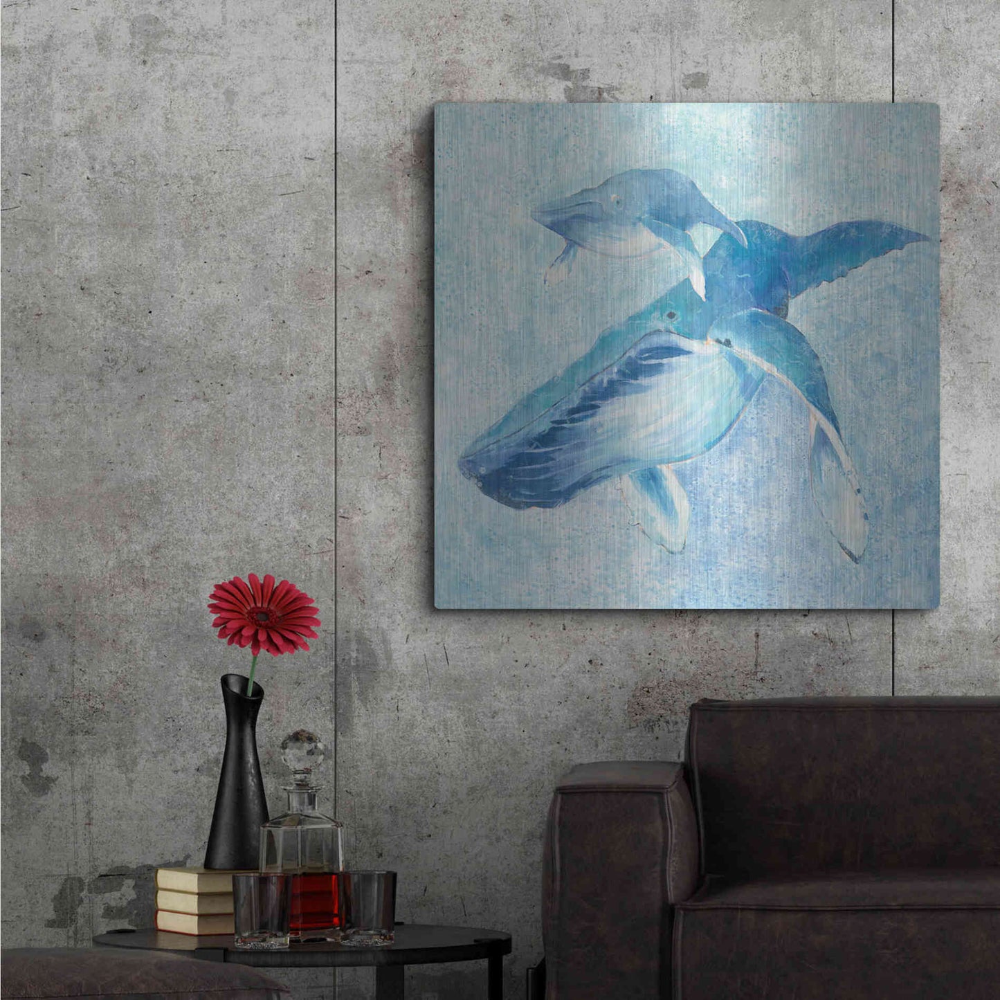 Luxe Metal Art 'Blue Mama v2' by Phyllis Adams, Metal Wall Art,36x36