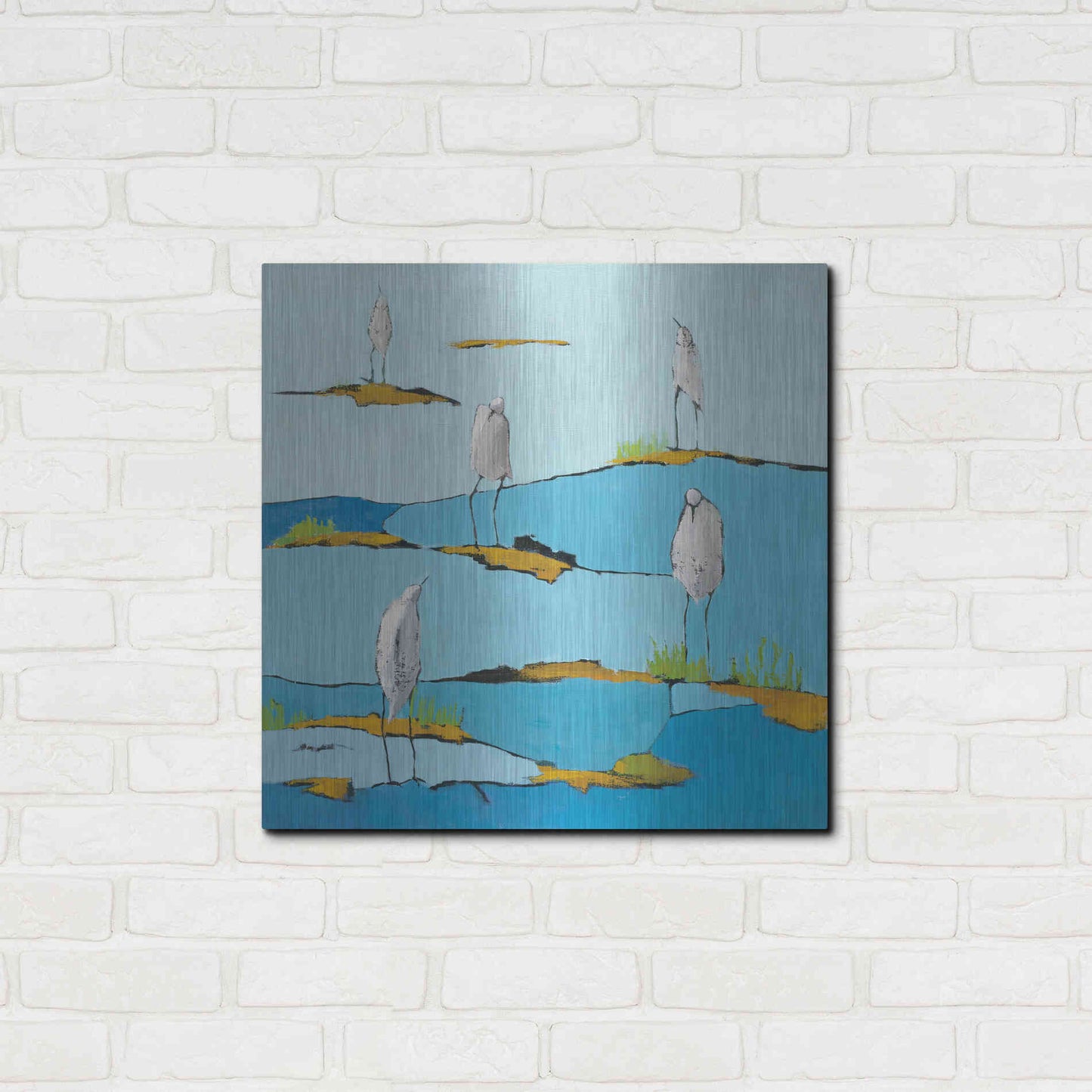 Luxe Metal Art 'Beach Bums v2' by Phyllis Adams, Metal Wall Art,24x24