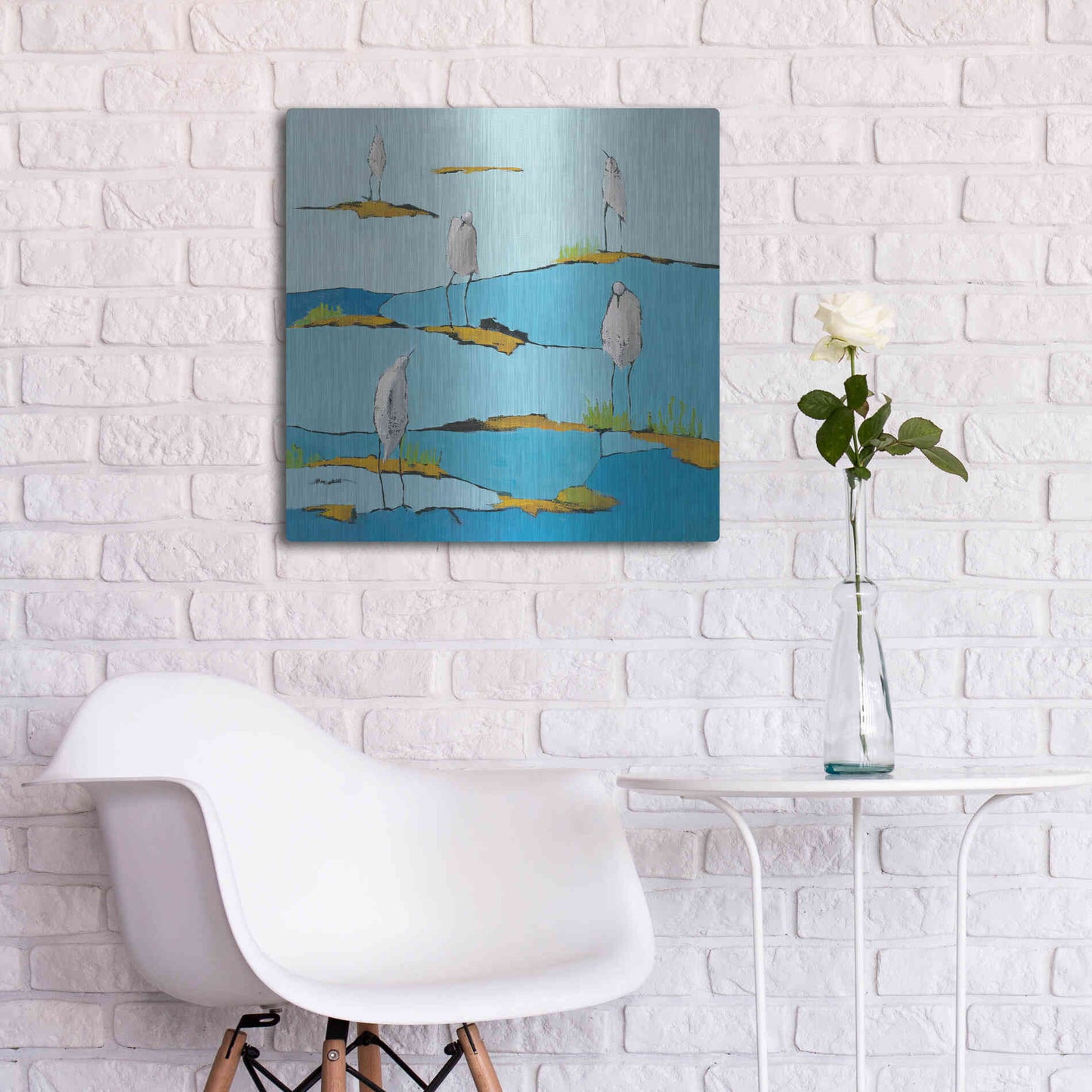 Luxe Metal Art 'Beach Bums v2' by Phyllis Adams, Metal Wall Art,24x24