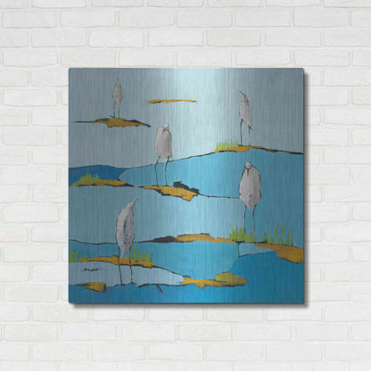 Luxe Metal Art 'Beach Bums v2' by Phyllis Adams, Metal Wall Art,36x36
