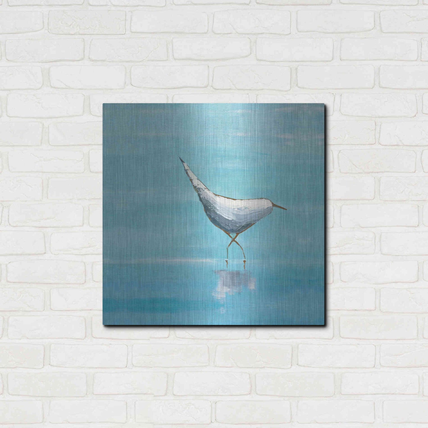 Luxe Metal Art 'Egret I Bright' by Phyllis Adams, Metal Wall Art,24x24