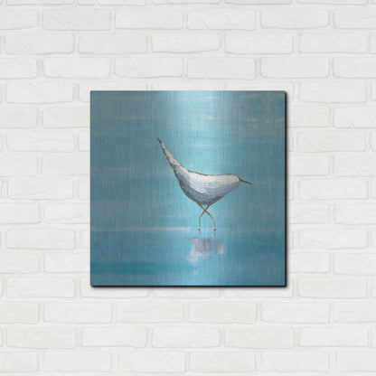 Luxe Metal Art 'Egret I Bright' by Phyllis Adams, Metal Wall Art,24x24