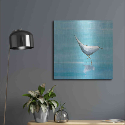 Luxe Metal Art 'Egret I Bright' by Phyllis Adams, Metal Wall Art,24x24