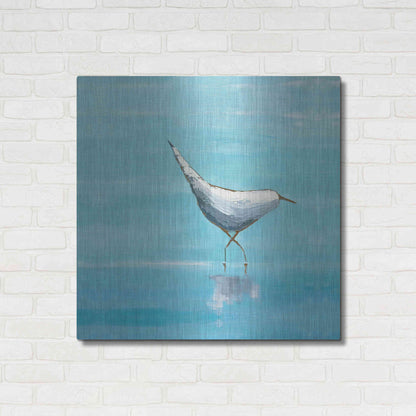 Luxe Metal Art 'Egret I Bright' by Phyllis Adams, Metal Wall Art,36x36