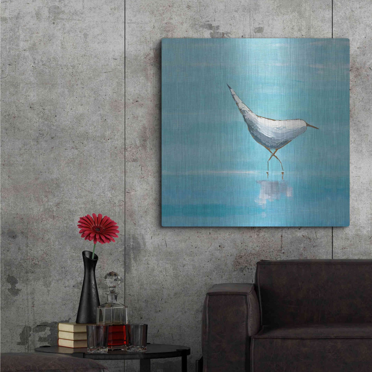 Luxe Metal Art 'Egret I Bright' by Phyllis Adams, Metal Wall Art,36x36