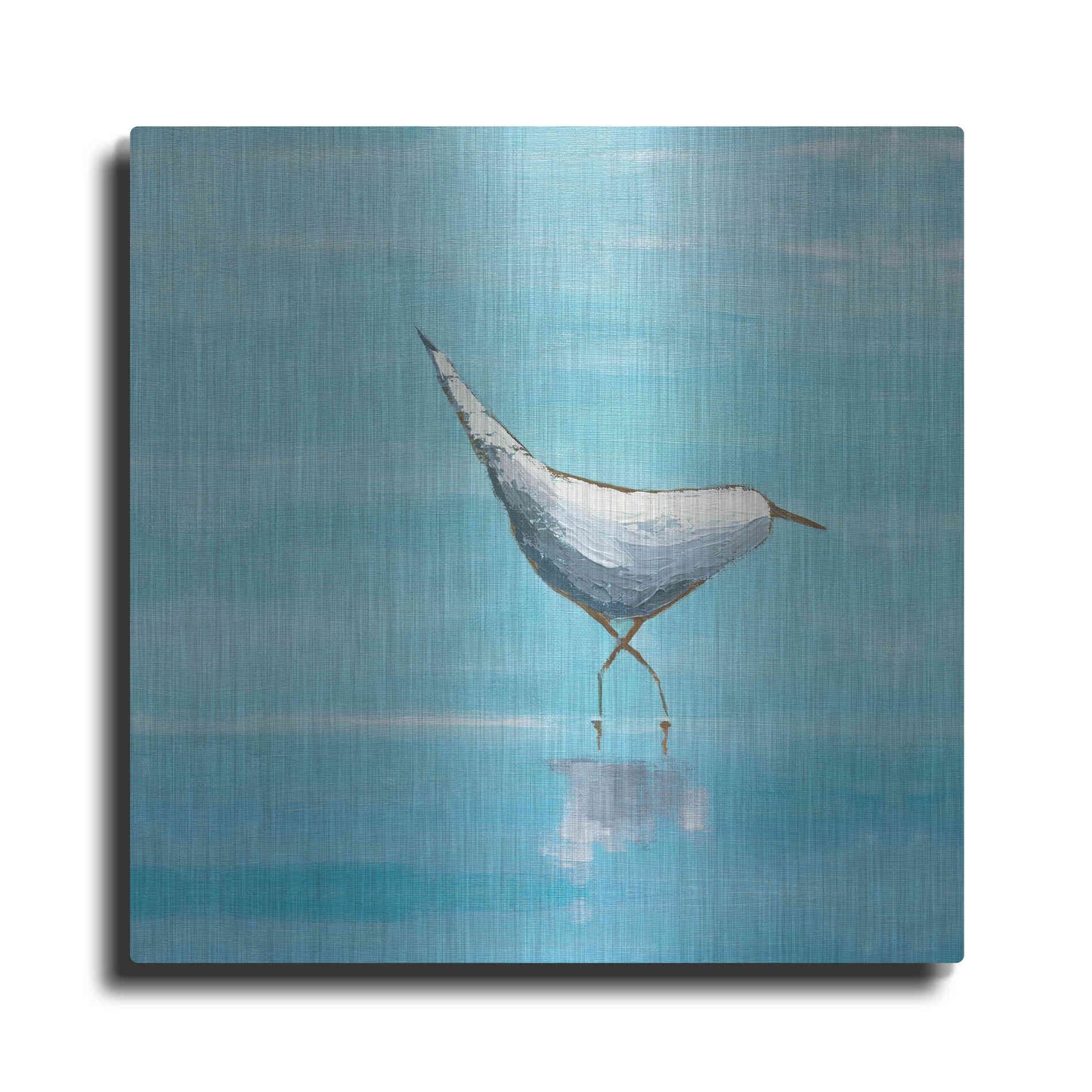Luxe Metal Art 'Egret I Bright' by Phyllis Adams, Metal Wall Art