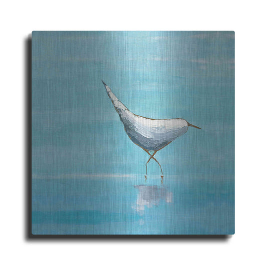 Luxe Metal Art 'Egret I Bright' by Phyllis Adams, Metal Wall Art
