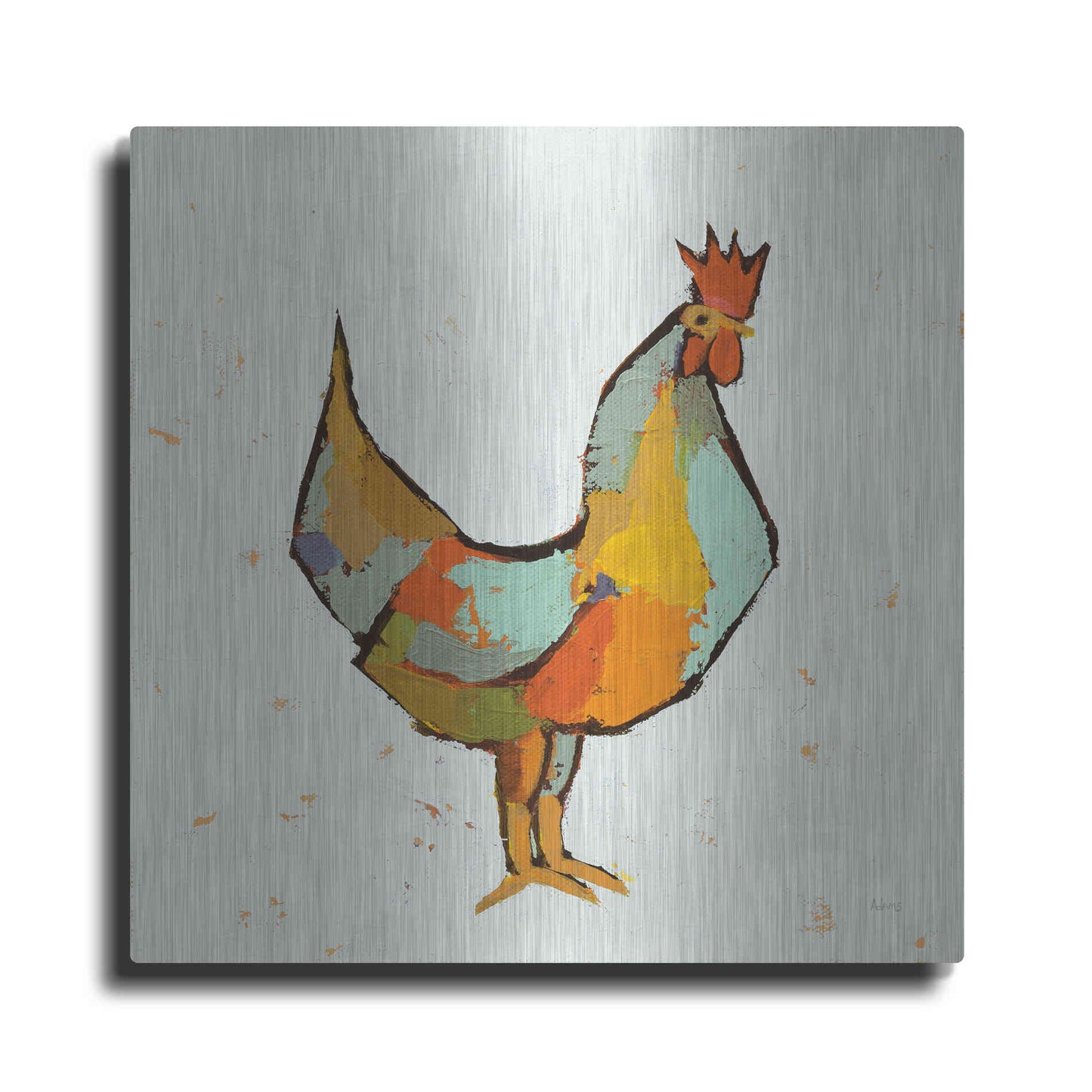 Luxe Metal Art 'The Strutter on White' by Phyllis Adams, Metal Wall Art