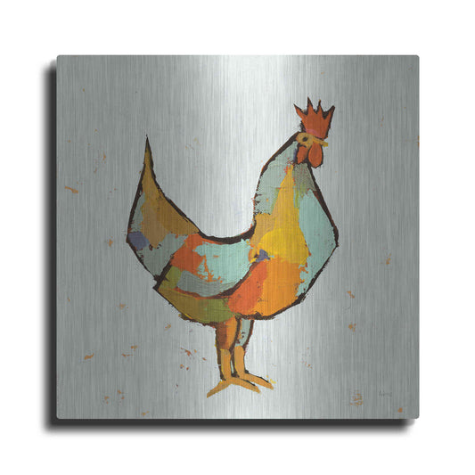 Luxe Metal Art 'The Strutter on White' by Phyllis Adams, Metal Wall Art