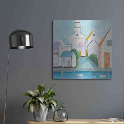 Luxe Metal Art 'Harbor Town III no Sign' by Phyllis Adams, Metal Wall Art,24x24