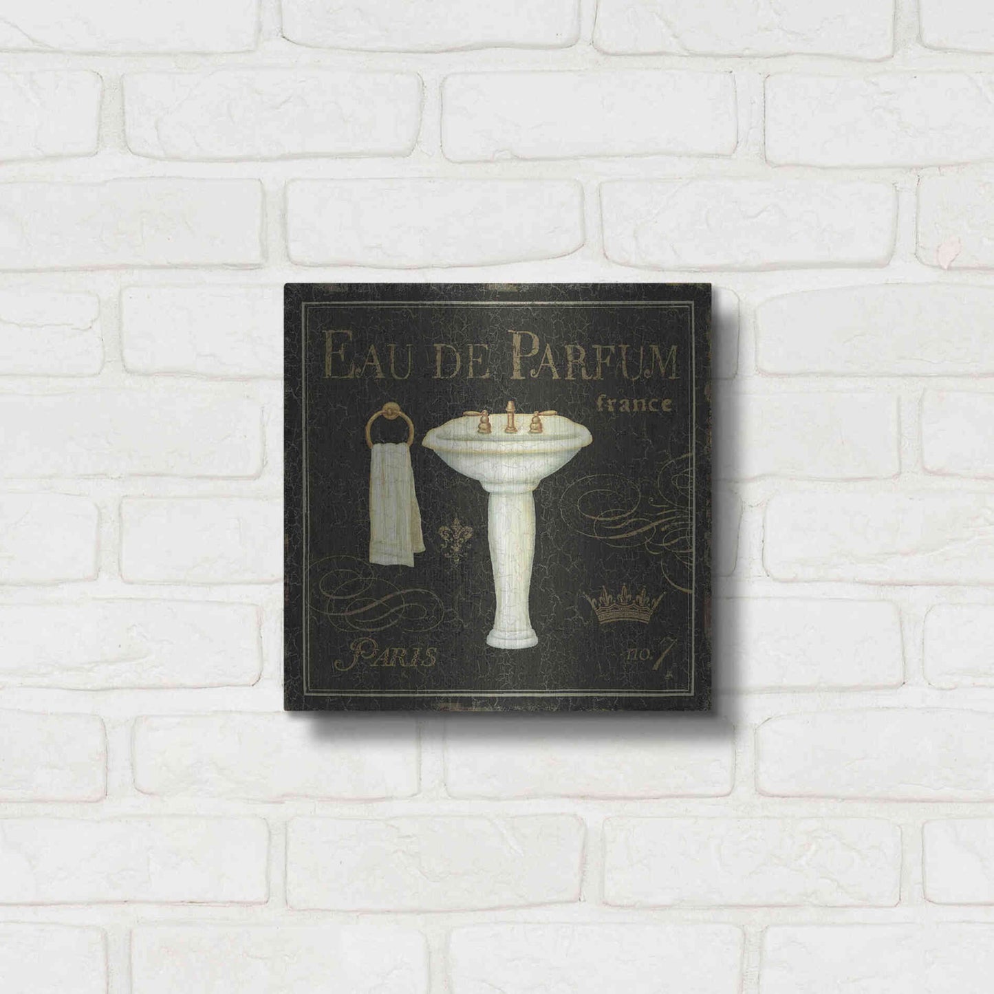 Luxe Metal Art 'Bain de Luxe III' by Daphne Brissonet, Metal Wall Art,12x12