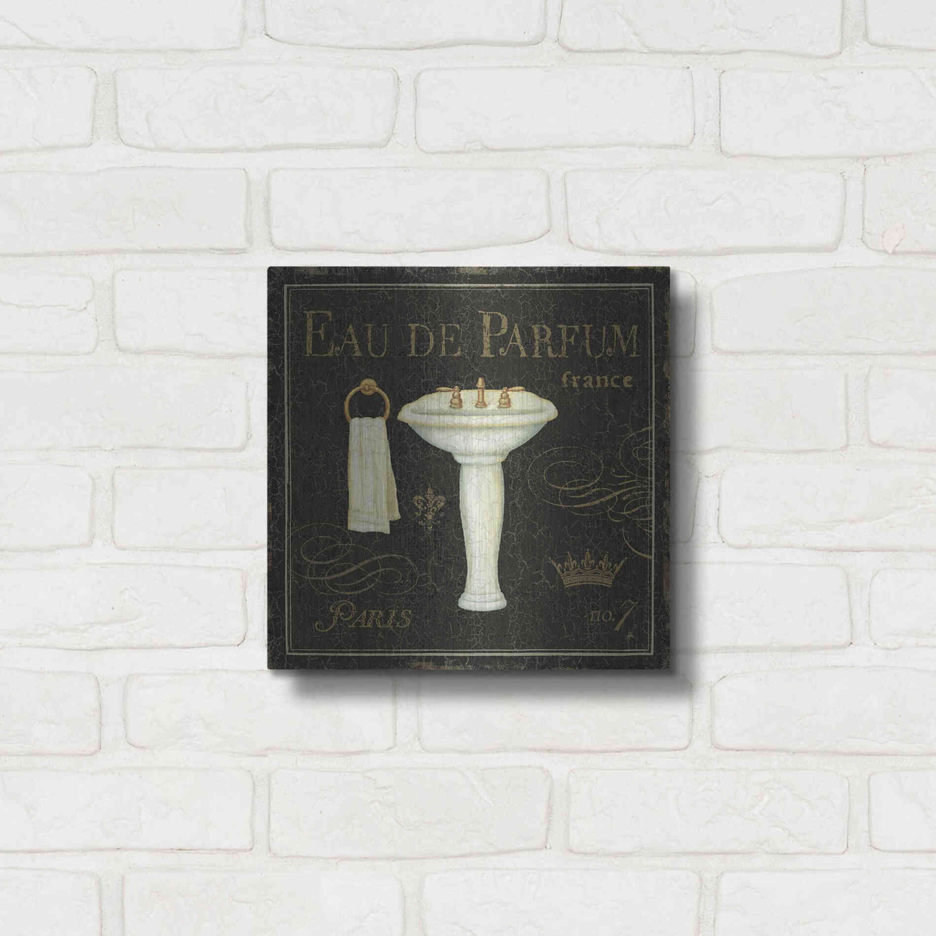 Luxe Metal Art 'Bain de Luxe III' by Daphne Brissonet, Metal Wall Art,12x12