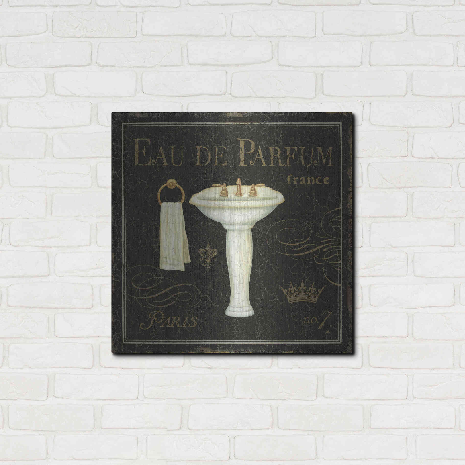 Luxe Metal Art 'Bain de Luxe III' by Daphne Brissonet, Metal Wall Art,24x24