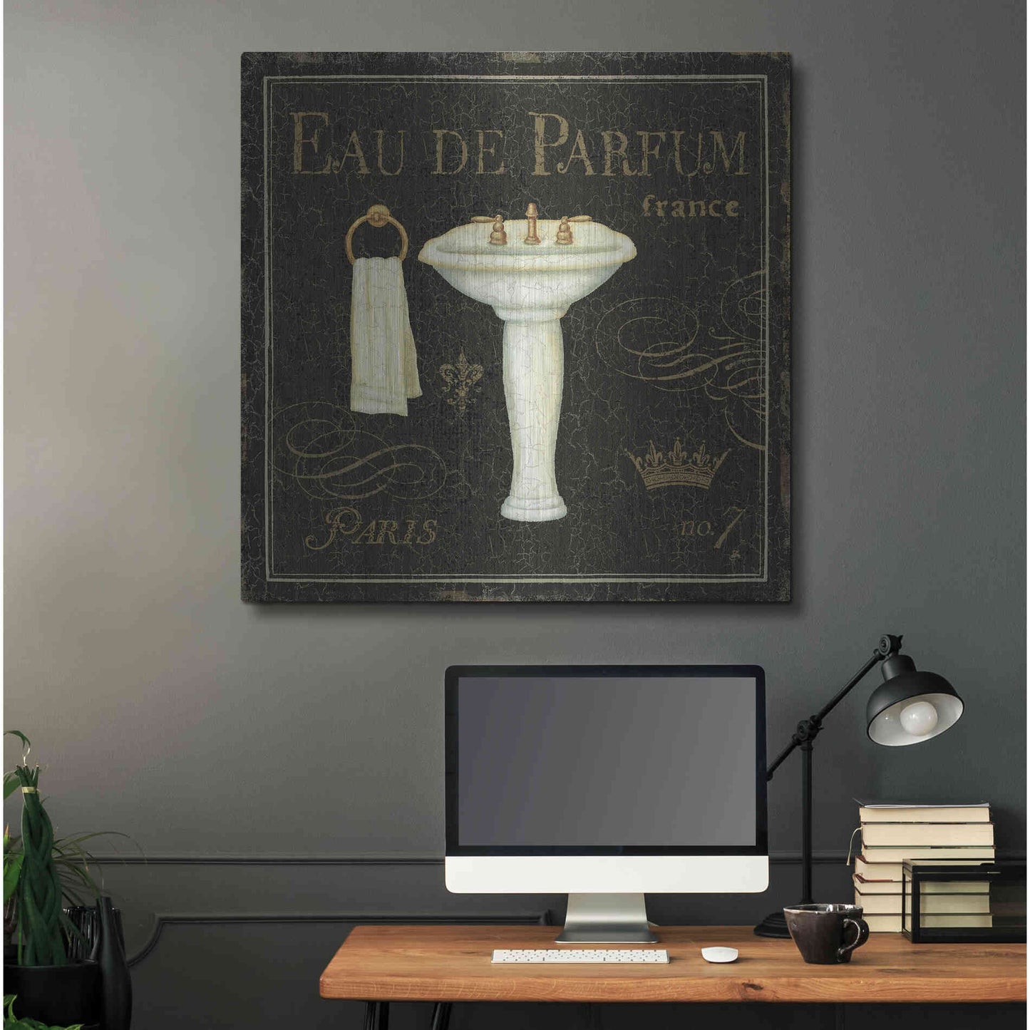 Luxe Metal Art 'Bain de Luxe III' by Daphne Brissonet, Metal Wall Art,36x36