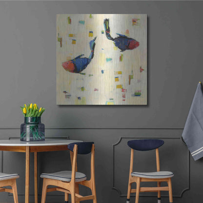 Luxe Metal Art 'One Fish Two Fish Big' by Phyllis Adams, Metal Wall Art,36x36