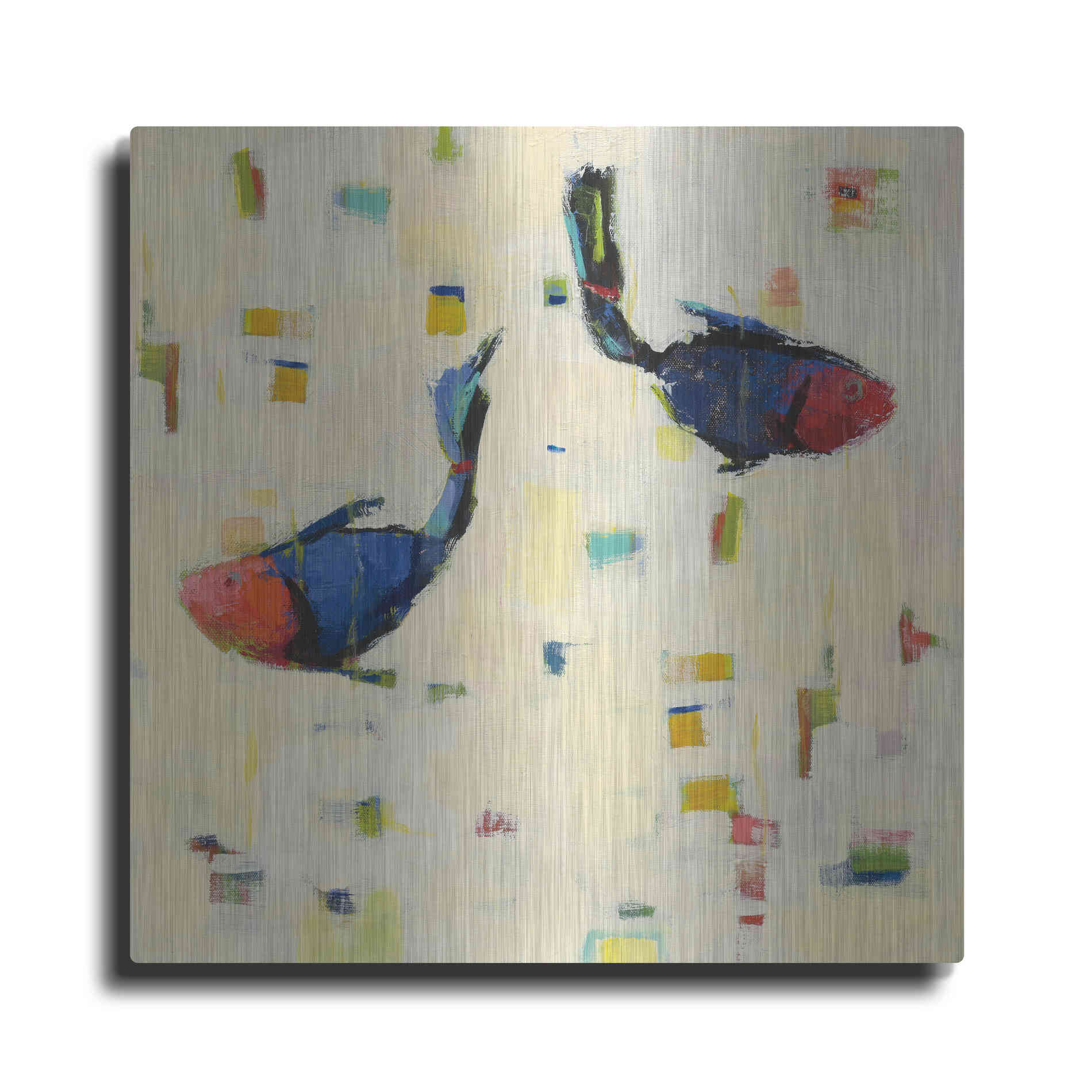 Luxe Metal Art 'One Fish Two Fish Big' by Phyllis Adams, Metal Wall Art