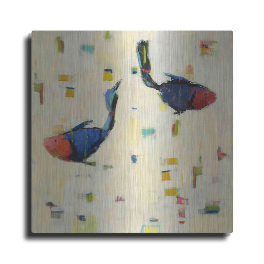 Luxe Metal Art 'One Fish Two Fish Big' by Phyllis Adams, Metal Wall Art