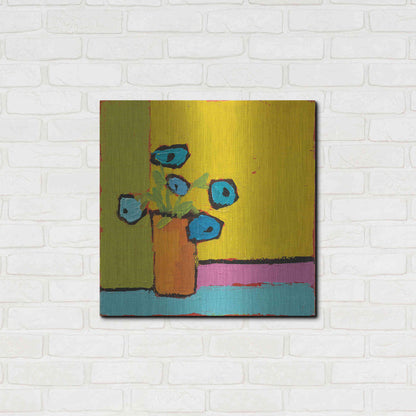 Luxe Metal Art 'Orange Vase Bright' by Phyllis Adams, Metal Wall Art,24x24