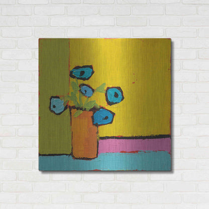Luxe Metal Art 'Orange Vase Bright' by Phyllis Adams, Metal Wall Art,36x36