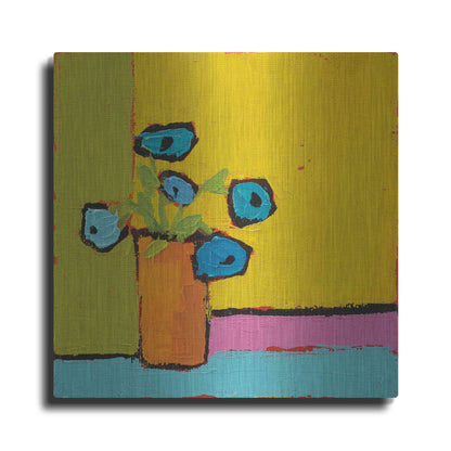 Luxe Metal Art 'Orange Vase Bright' by Phyllis Adams, Metal Wall Art