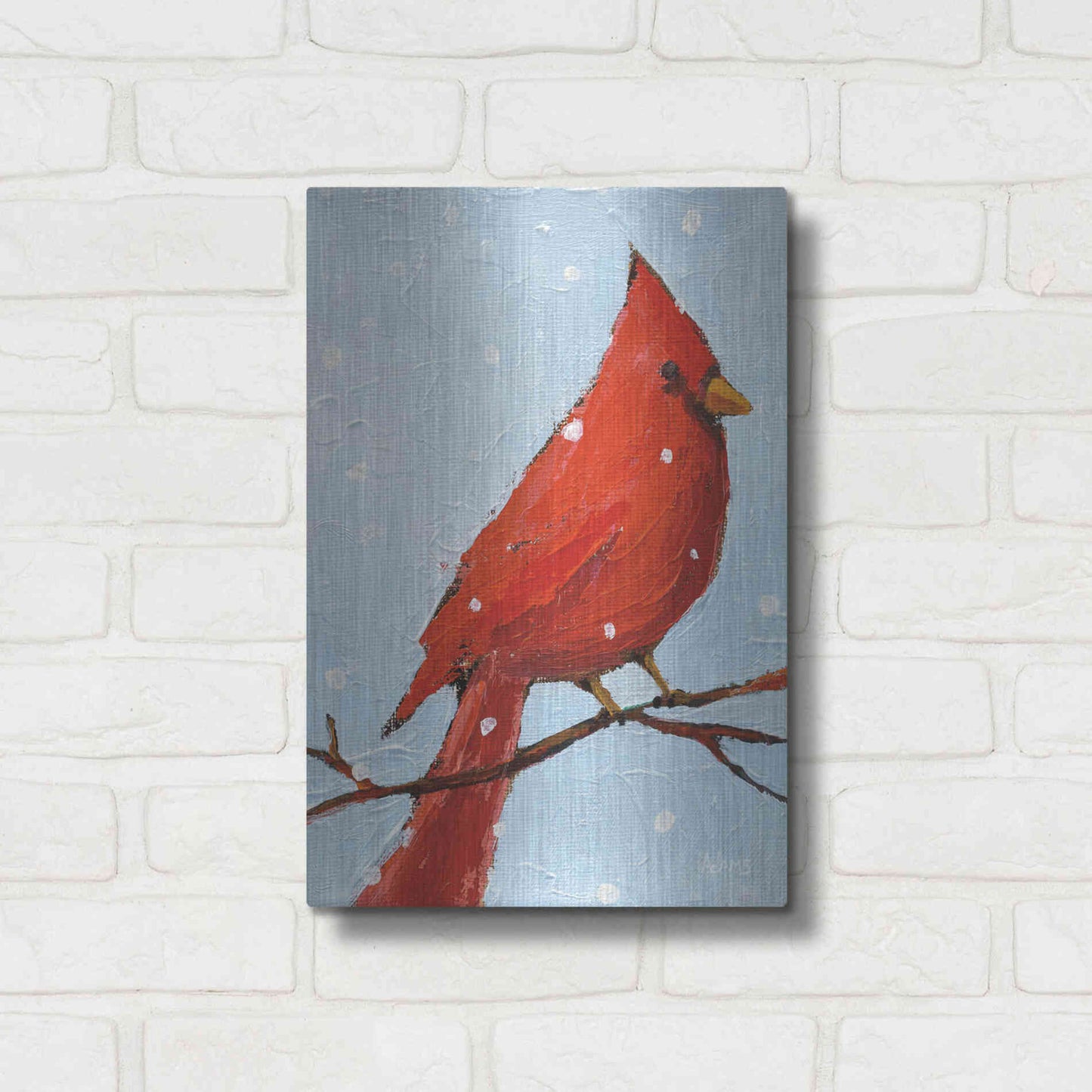 Luxe Metal Art 'Cardinal I' by Phyllis Adams, Metal Wall Art,12x16