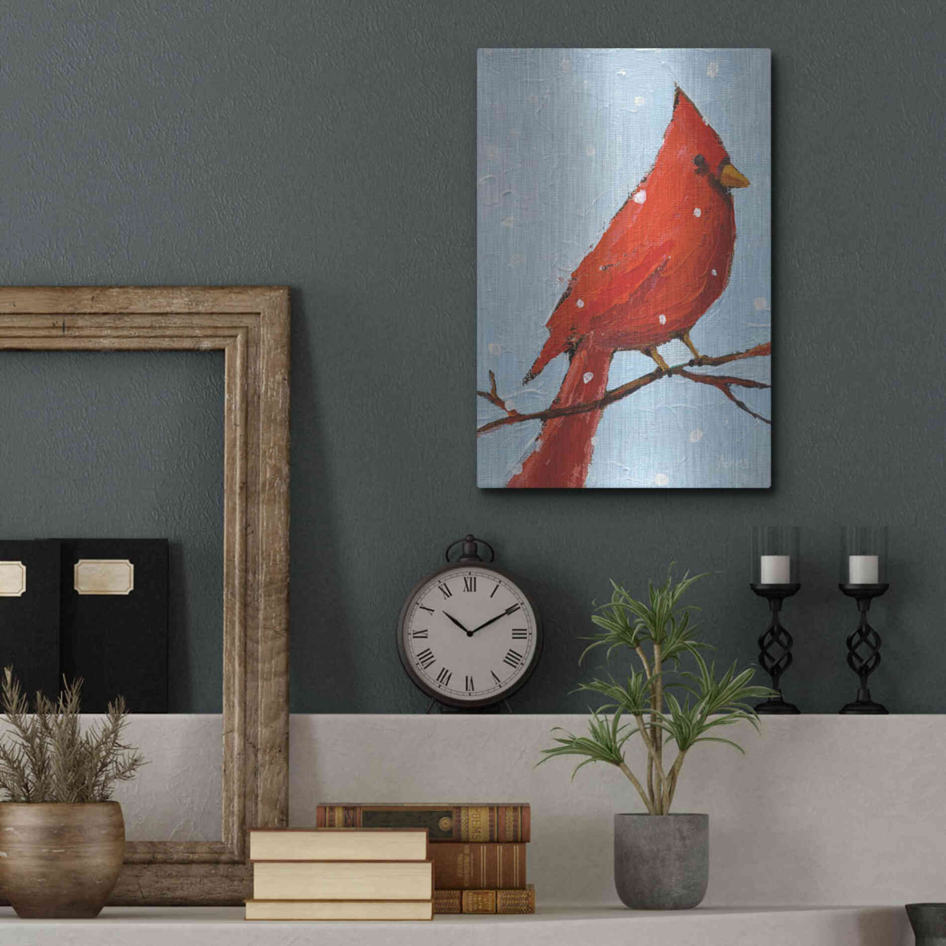 Luxe Metal Art 'Cardinal I' by Phyllis Adams, Metal Wall Art,12x16