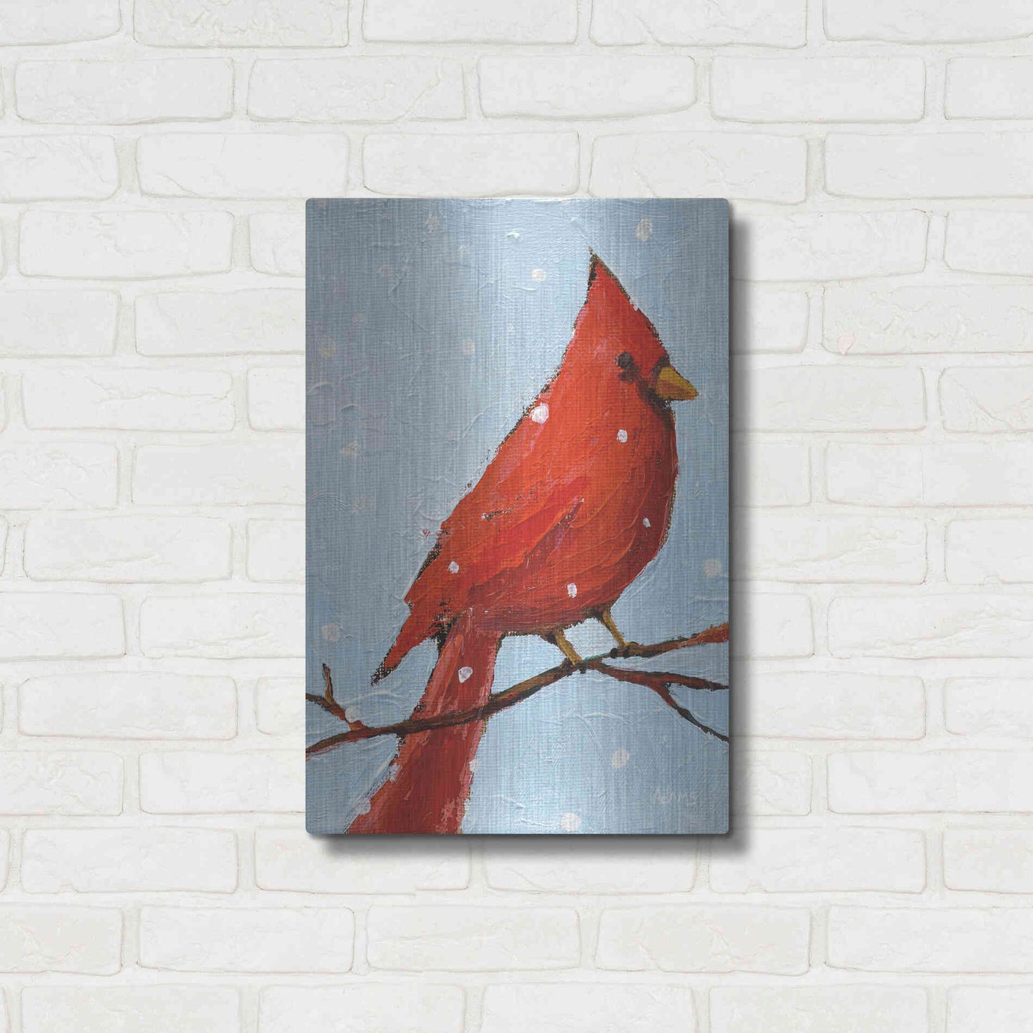 Luxe Metal Art 'Cardinal I' by Phyllis Adams, Metal Wall Art,16x24