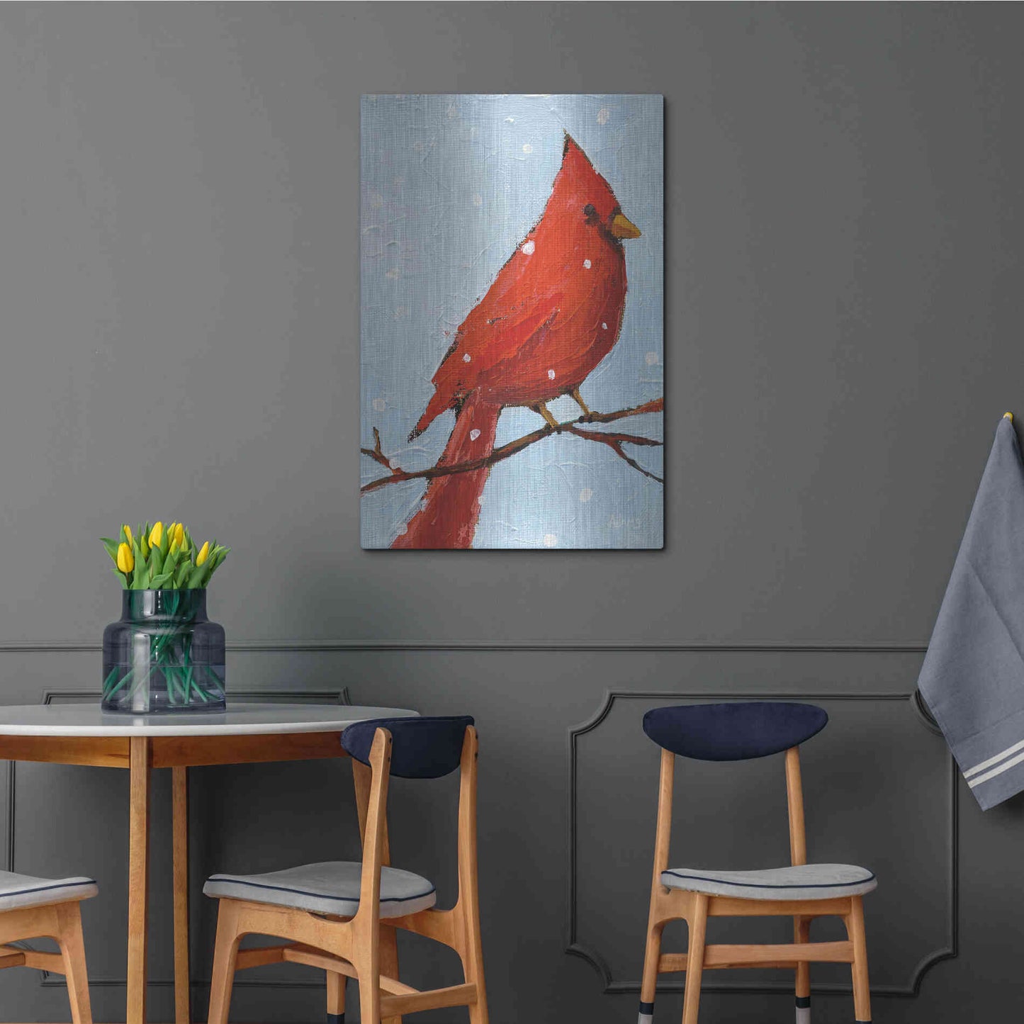 Luxe Metal Art 'Cardinal I' by Phyllis Adams, Metal Wall Art,24x36