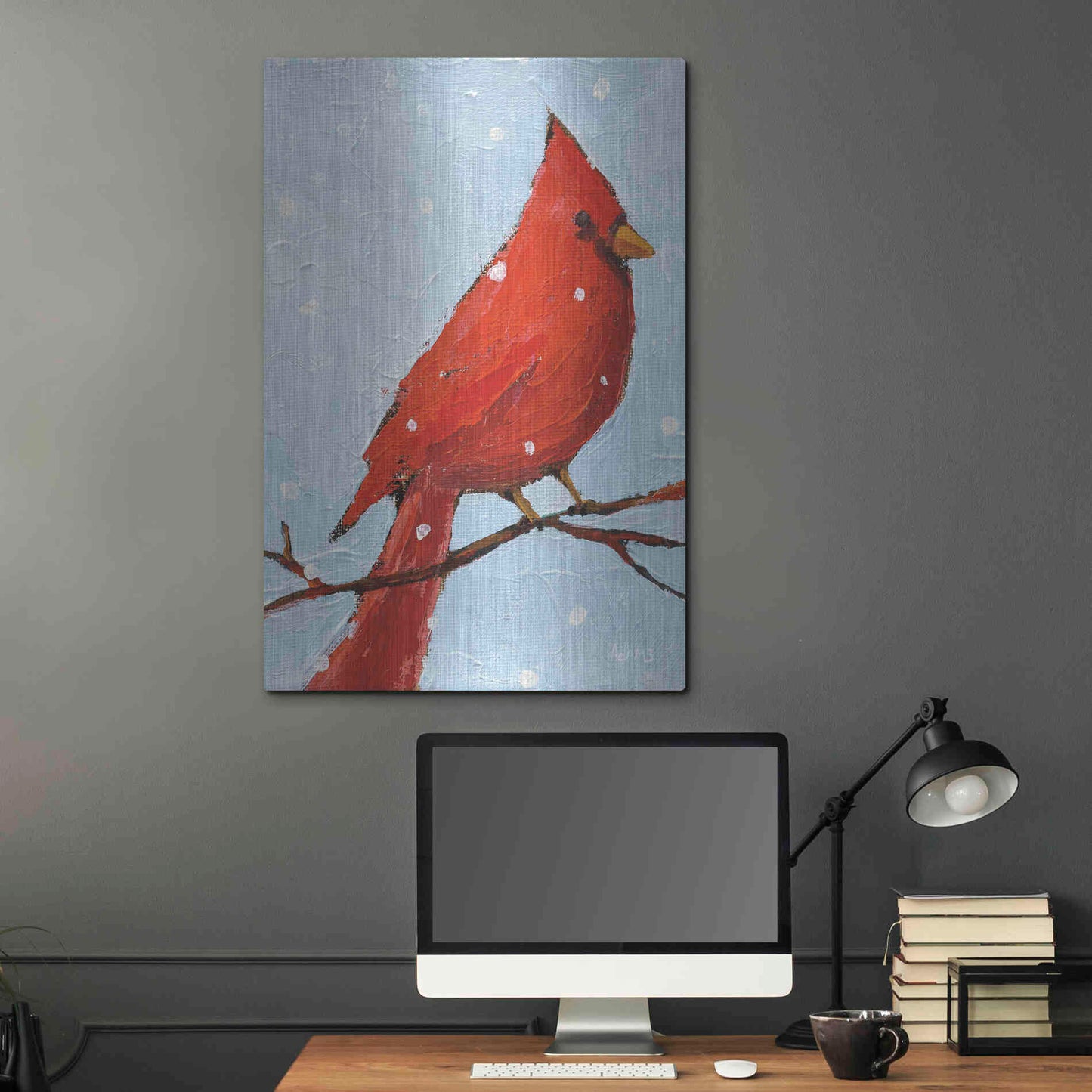 Luxe Metal Art 'Cardinal I' by Phyllis Adams, Metal Wall Art,24x36