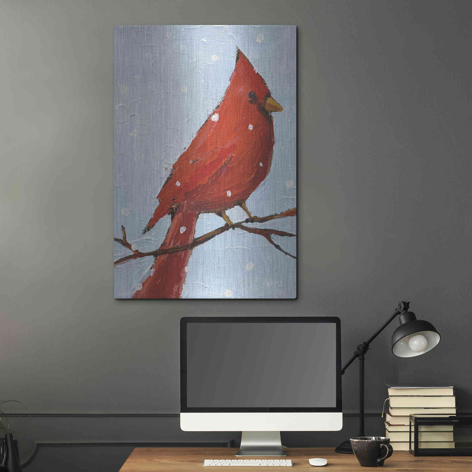 Luxe Metal Art 'Cardinal I' by Phyllis Adams, Metal Wall Art,24x36