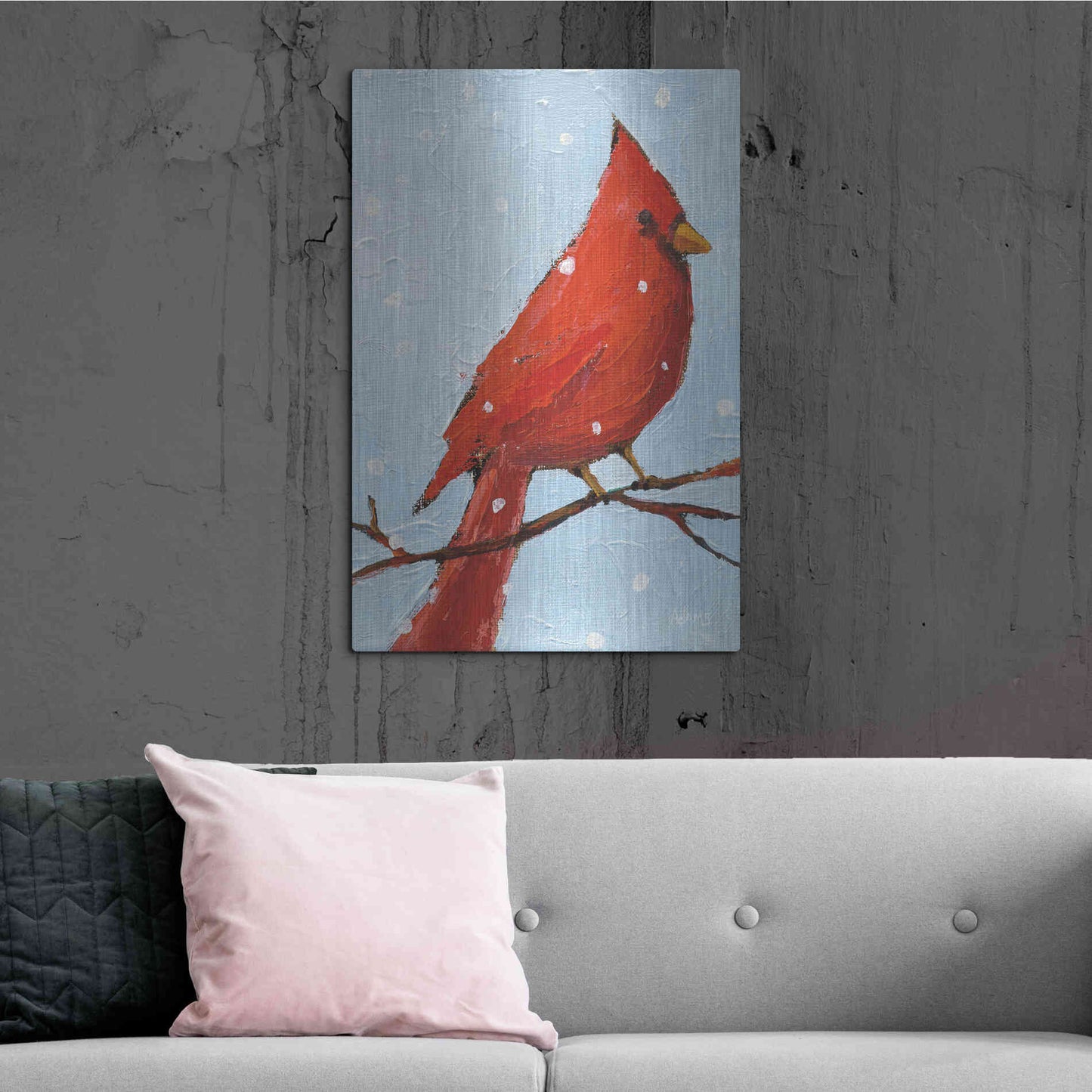 Luxe Metal Art 'Cardinal I' by Phyllis Adams, Metal Wall Art,24x36