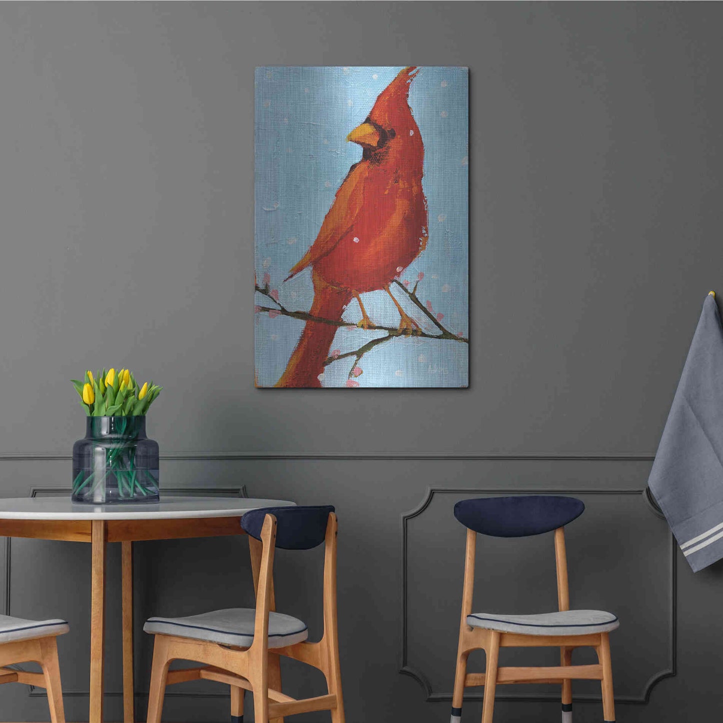 Luxe Metal Art 'Cardinal II' by Phyllis Adams, Metal Wall Art,24x36