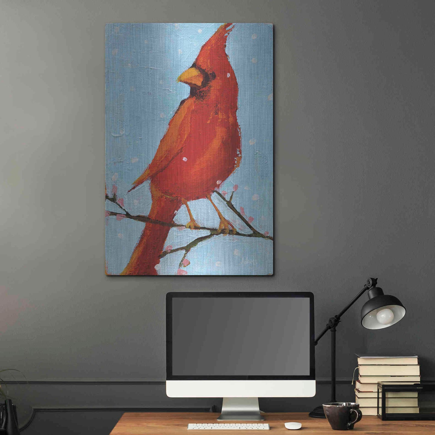 Luxe Metal Art 'Cardinal II' by Phyllis Adams, Metal Wall Art,24x36